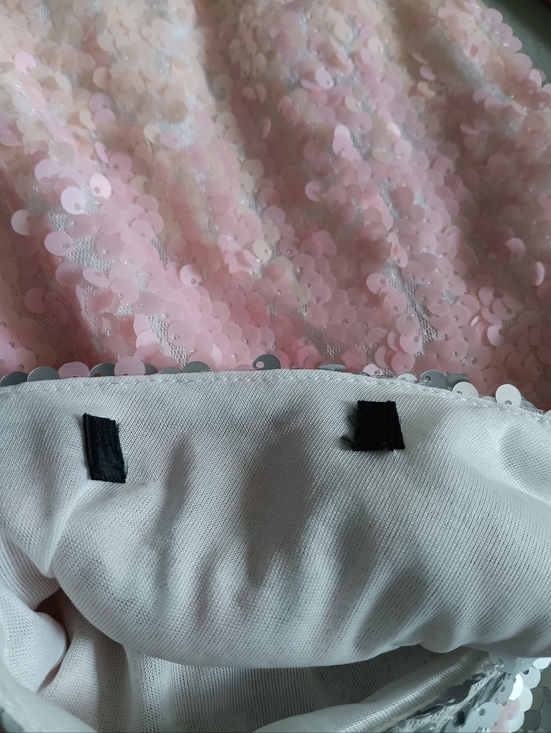 Say What Pink Ombre Sequin Tank Top L Dressy Camisole Lined - Picture 5 of 6